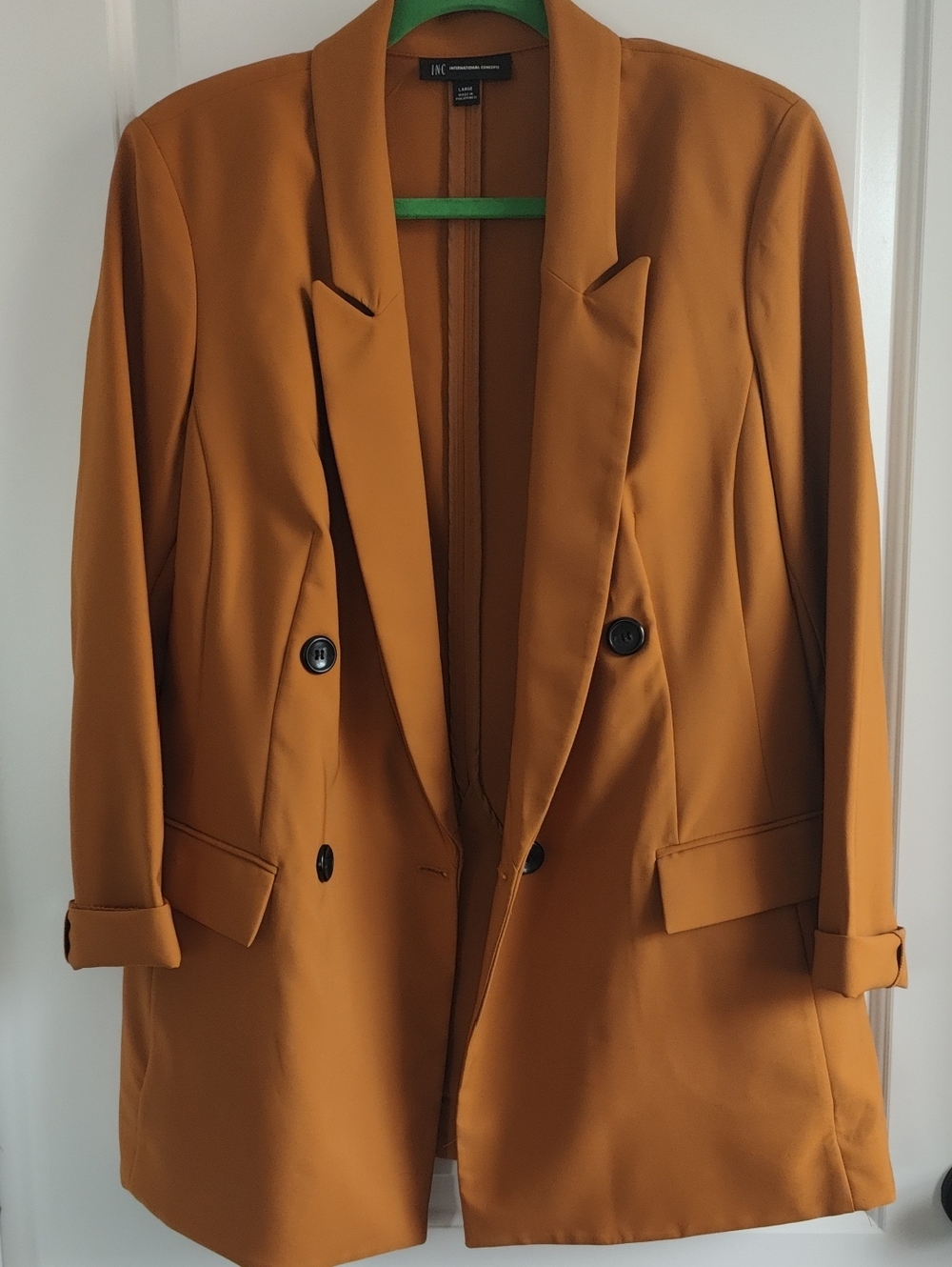 INC International Concepts Women's Double-Breasted Rust-Colored Blazer